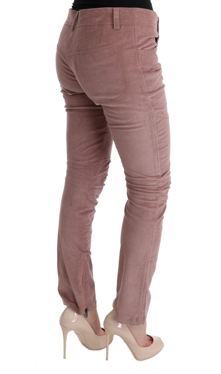 Ermanno Scervino cropped leisure trousers in pink velvet